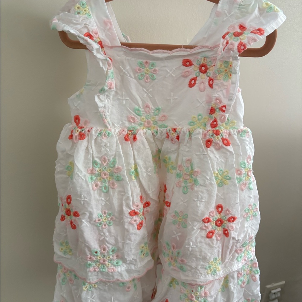 Cupcakes and cashmere Floral Embroidered White Dress